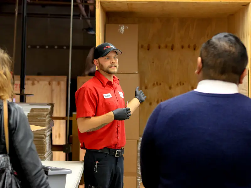 Team member talking